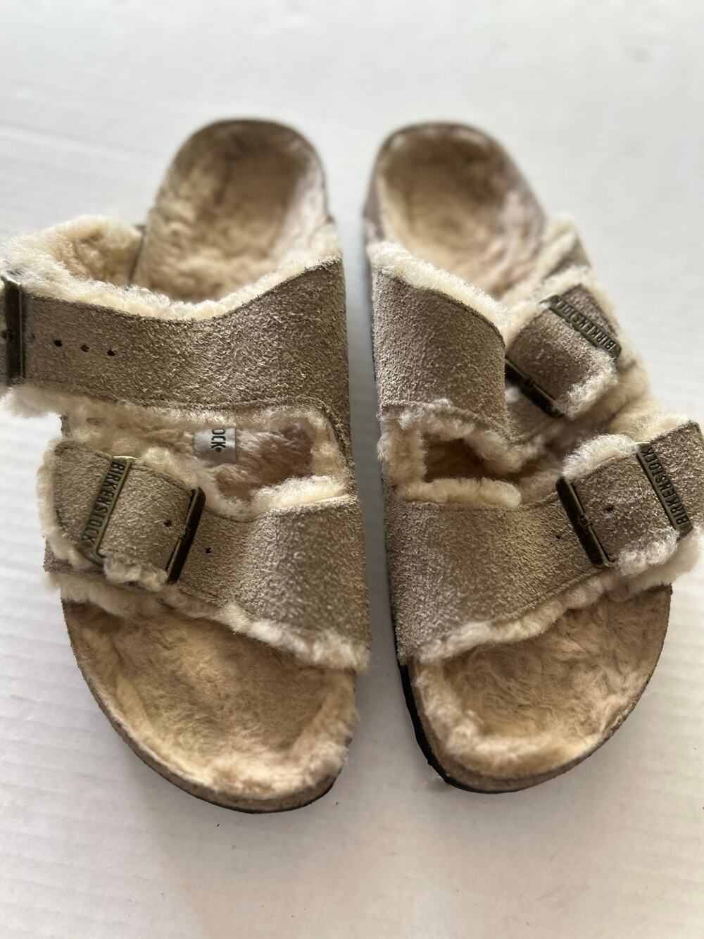 Birkenstock Arizona Shearling Women's 40 Nude Suede